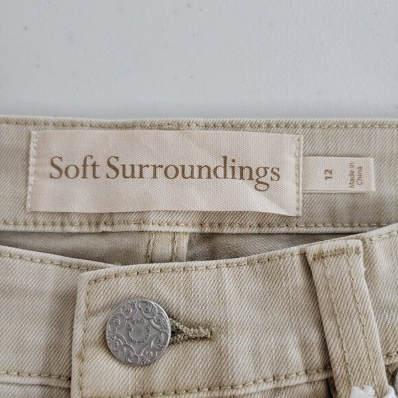 Soft Surroundings Jeans Womens 12 Straight Stretch Comfy Ankle Staple High Rise - Picture 6 of 11